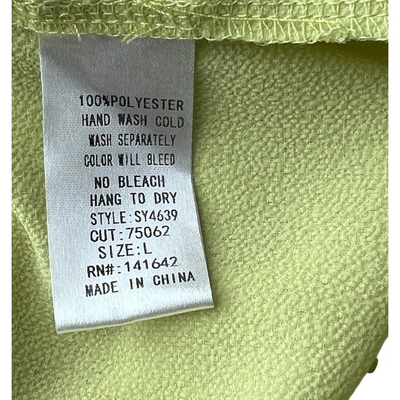 She +Sky Lime Green Tiered‎ Babydoll Boho Sleeveless Button Front Blouse Size L - Picture 5 of 8